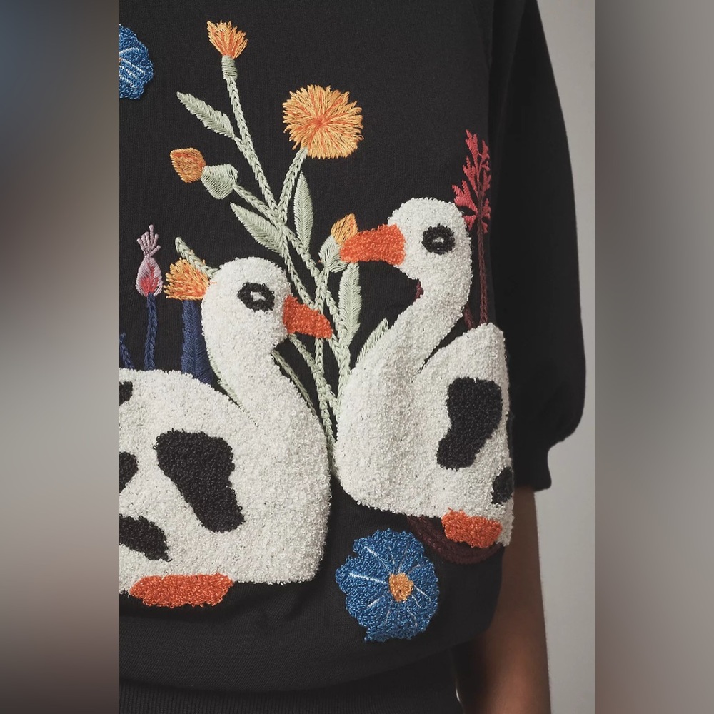 Anthropologie By Anthropologie Tufted Duck Sweatshirt - Picture 2 of 7